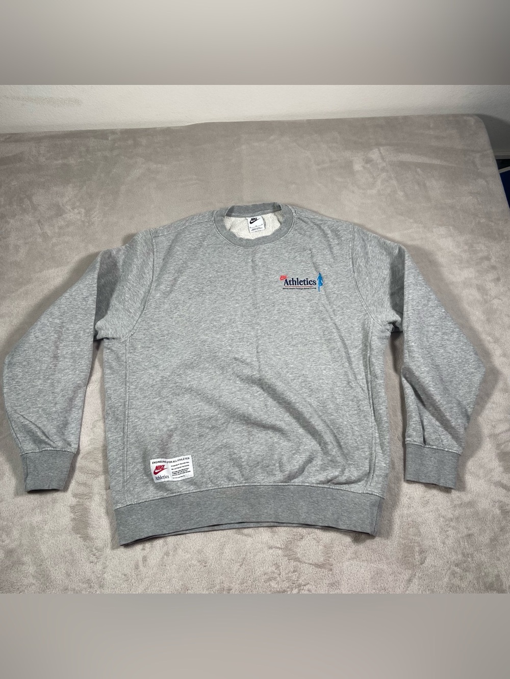 Vintage Nike Athletics Gray Crewneck Sweater Medium